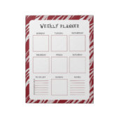 Vertical Undated Weekly Planner with Red Border ノートパッド (回転)