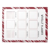 Vertical Undated Weekly Planner with Red Border ノートパッド (正面)