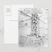 Vertically standing bird's-winged flying ポストカード (正面/裏面)