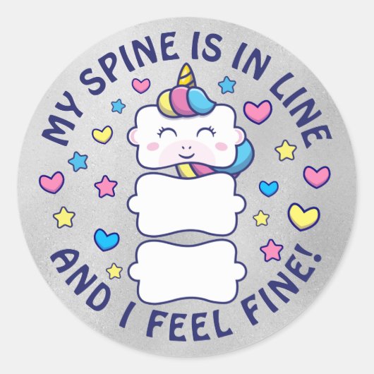 Verticorn™私の背骨はラインカイロプラクティックの子供 ラウンドシール (正面)