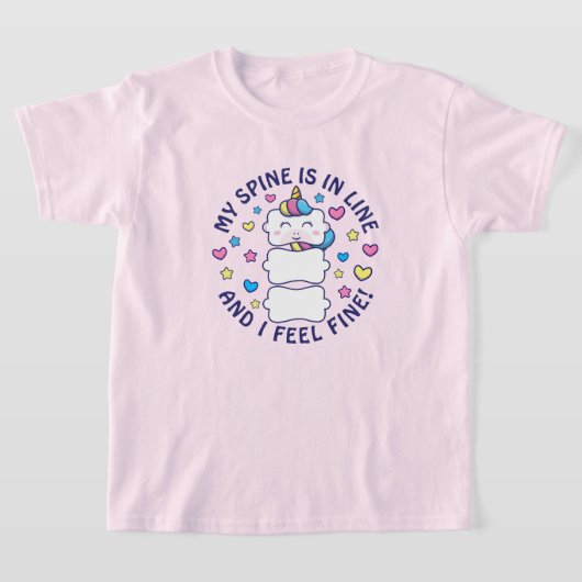 Verticorn™私の背骨はラインカイロプラクティックの子供 Tシャツ (レイダウン)