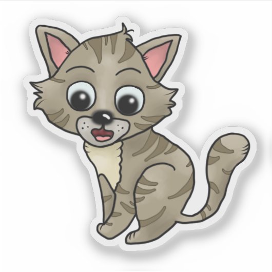 Verwunderte Katze シール (正面)