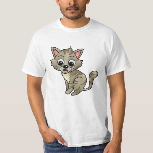 Verwunderte Katze Tシャツ (正面)