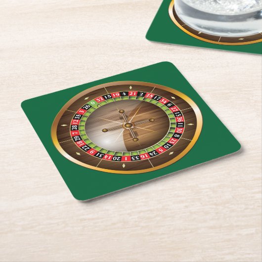 VeryおもしろいEuropean Roulette Wheel Coaster Set スクエアペーパーコースター (アングル)