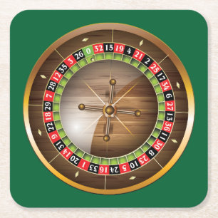 VeryおもしろいEuropean Roulette Wheel Coaster Set スクエアペーパーコースター