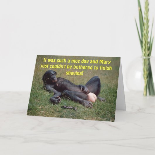 Very おもしろい Bonobo Ape Greeting Card カード (正面)