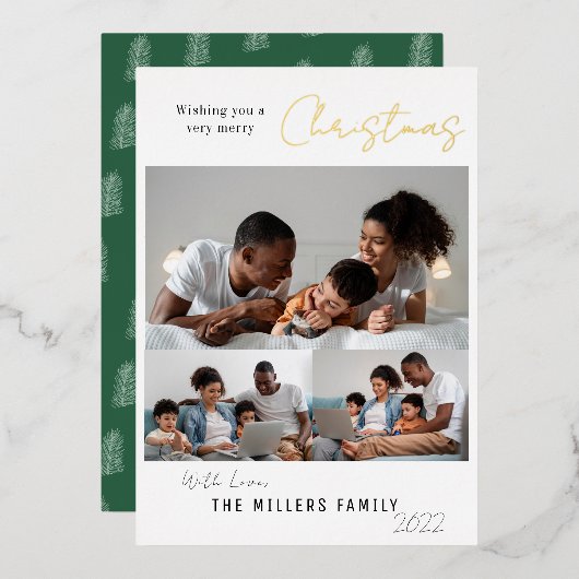 Very エレガント Merry Christmas 3の写真 箔シーズンカード (正面/裏面)
