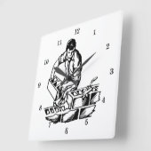 Very カッコいい Mason/Brick Layer壁時計 スクエア壁時計 (傾斜)