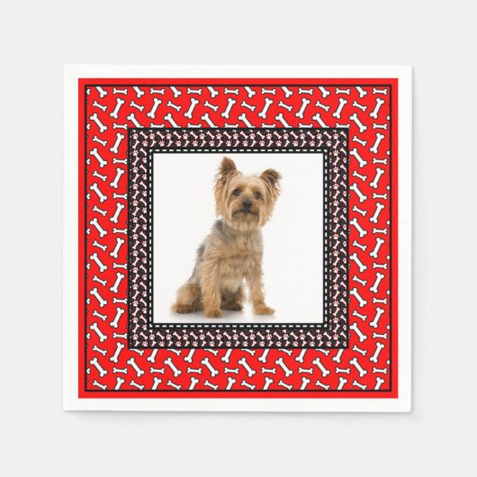 Very ファンシー Dog's Birthday Partyペットの写真を追加 スタンダードカクテルナプキン (正面)