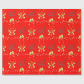 Very メリー on Candy Apple Redクリスマス ラッピングペーパー (フラット)