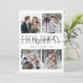 Very 結婚 Holiday Newlywed写真数々のホワイト シーズンカード (スタンド正面)