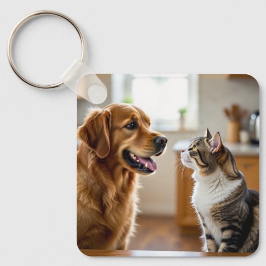 Very beautiful design cat & dog on キーホルダー (正面)