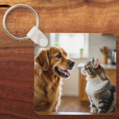 Very beautiful design cat & dog on キーホルダー (正面)