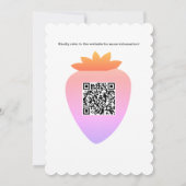Very Berry Sweet QR Code Strawberry Baby Shower 招待状 (裏面)