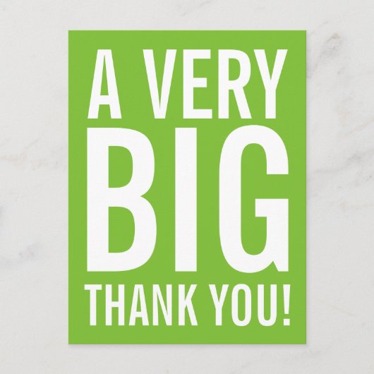 Very Big Thank Youポストカード ポストカード (正面)