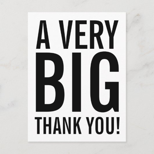Very Big Thank Youポストカード ポストカード (正面)
