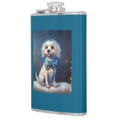 Very Cute Lil Doggie With Blue Bow Tie フラスク (左)