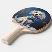 Very Cute Lil Doggie With Blue Bow Tie 卓球ラケット (正面アングル)