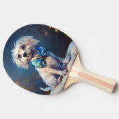 Very Cute Lil Doggie With Blue Bow Tie 卓球ラケット (横)