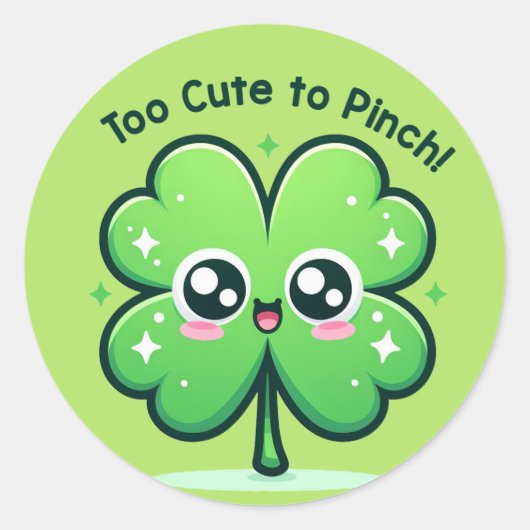 VERY CUTE St Patrick's Dayスタンプ ラウンドシール (正面)
