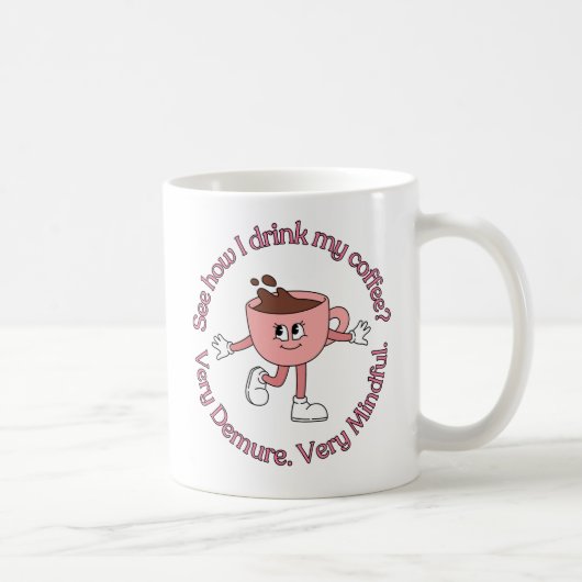 Very Demure Very Mindful Girl Mug - 11oz コーヒーマグカップ (右)