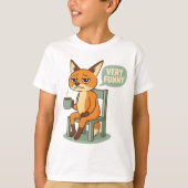 Very Funny | Grumpy Fox with Coffee Sarcastic Tシャツ (正面)