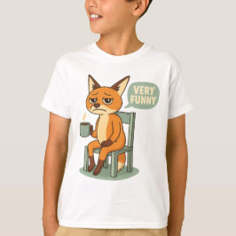 Very Funny | Grumpy Fox with Coffee Sarcastic Tシャツ