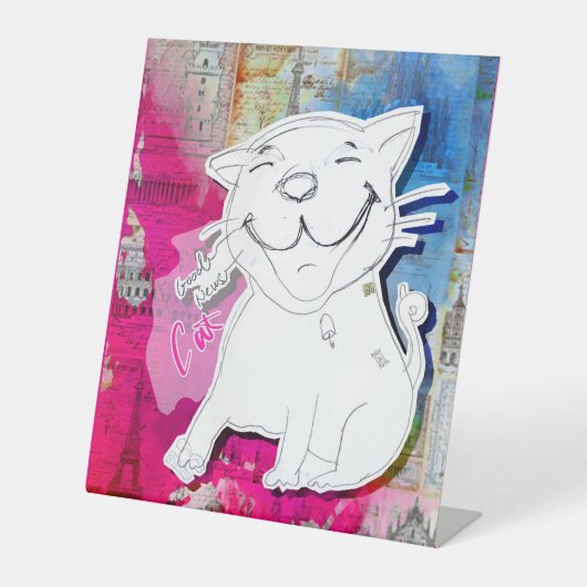 Very Good News Cat 台座サイン (正面)