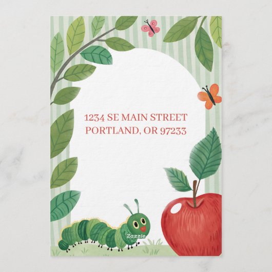 Very Hungry Caterpillar Birthday 招待状 (裏面)