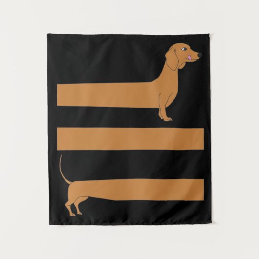 Very long Dachshund funny タペストリー (正面)