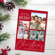 Very Merry 3 Photo Red Christmas 