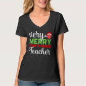 Very Merry 4th Grade Teacher Fourth Christmas Scho Tシャツ (正面)