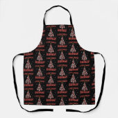 Very Merry Bunco Christmas Tree Dice Game Night エプロン (正面)