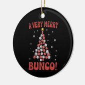 Very Merry Bunco Christmas Tree Dice Game Night セラミックオーナメント (左)