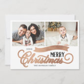 Very Merry Christmasバラ金ゴールド2写真 シーズンカード (正面)