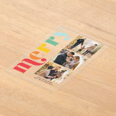 "Very Merry" Christmas Gallery of 3 Photos アクリル招待状 (レイダウン)