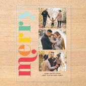 "Very Merry" Christmas Gallery of 3 Photos アクリル招待状 (正面)