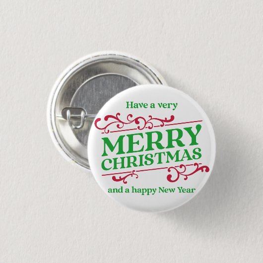 Very Merry Christmas Holiday Button 缶バッジ (正面&裏面)