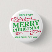 Very Merry Christmas Holiday Button 缶バッジ (正面)