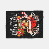 Very Merry Event Planner Reindeer Matching Christm フリースブランケット (正面(横))