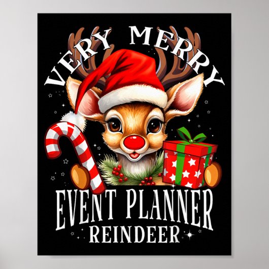 Very Merry Event Planner Reindeer Matching Christm ポスター (正面)