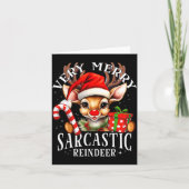 Very Merry Sarcastic Reindeer Matching Christmas  カード (正面)