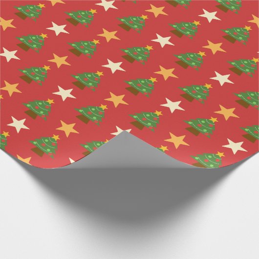 Very Merry Starlight Christmas Tree Pattern ラッピングペーパー (角)