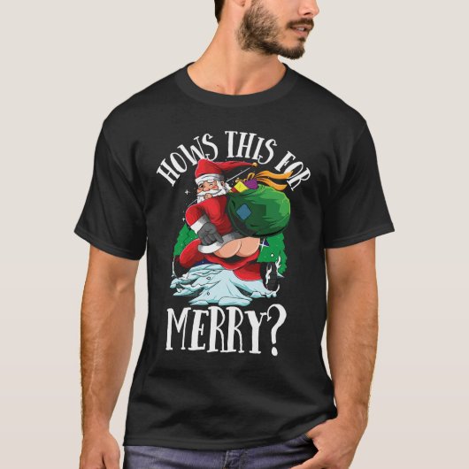Very naughty Santa List Merry Jolly Christmas Tシャツ (正面)