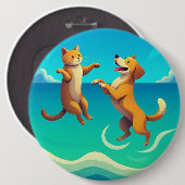 Very nice and beautiful Dog and cat design on 缶バッジ (正面&裏面)