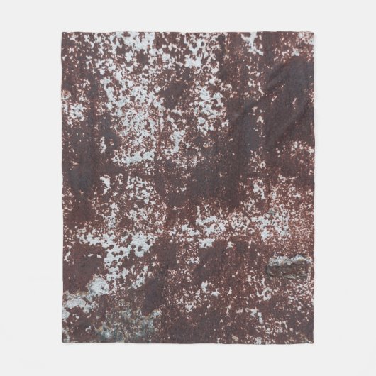 Very old rusted sheet iron. Textured metal surface フリースブランケット (正面)