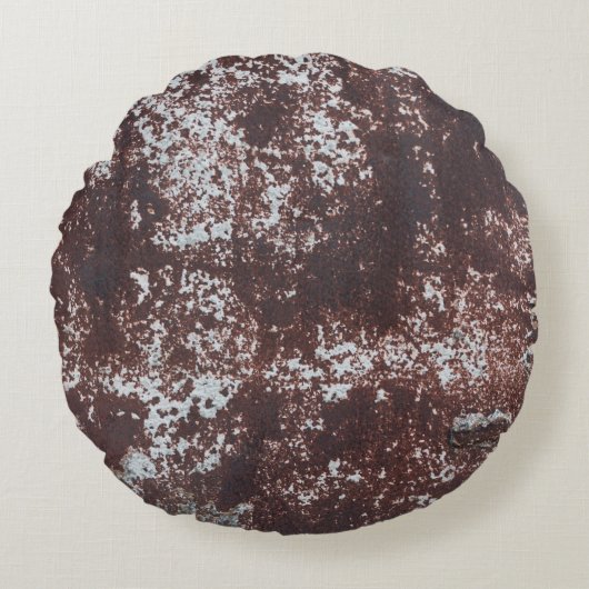 Very old rusted sheet iron. Textured metal surface ラウンドクッション (正面)