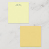 Very Pale Yellow Minimalist Plain Modern Name ノートカード (正面/裏面)