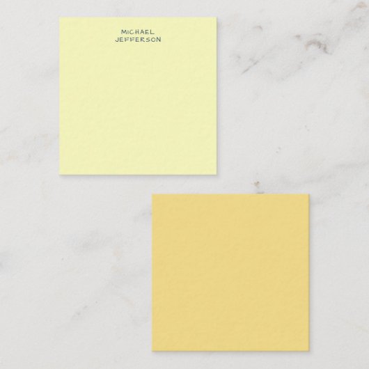 Very Pale Yellow Minimalist Plain Modern Name ノートカード (正面/裏面)