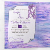 Very-Peri-blue-violet Water Reflections三重H 三つ折りクリスマスカード (内部最初)